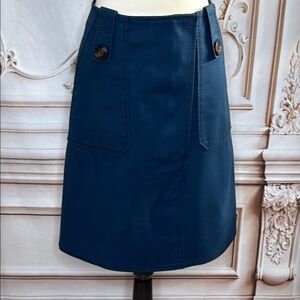 Blue Knee-Length Pencil Skirt with Cargo Style